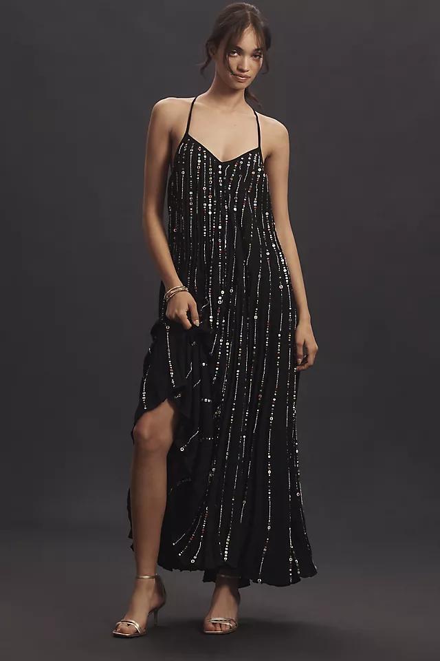 Farm Rio V-Neck Sequin Slip Dress Product Image