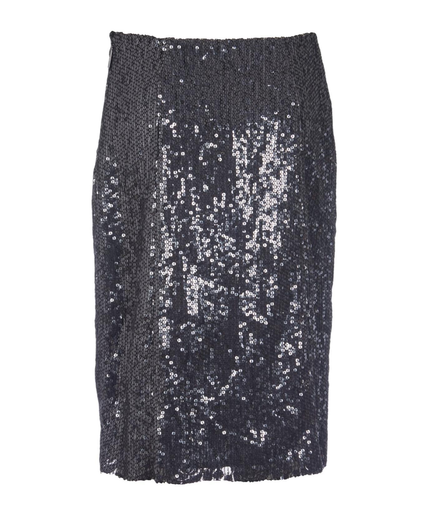 MSGM All-over Bead Embellished Skirt In Black Product Image