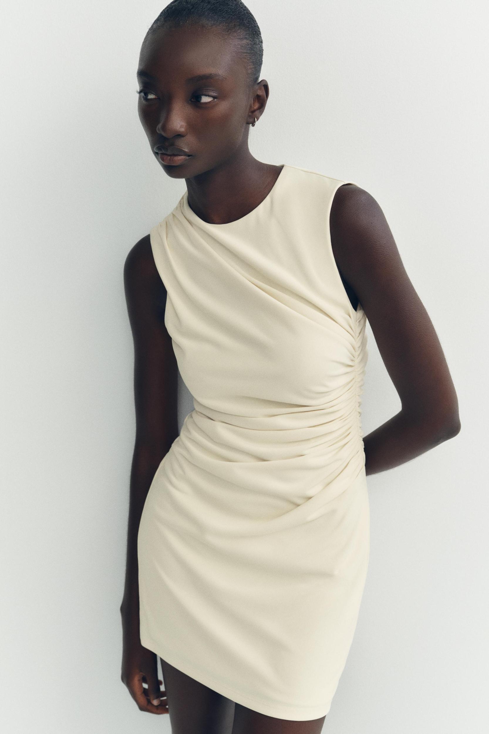 SHORT DRESS WITH RUCHING Product Image