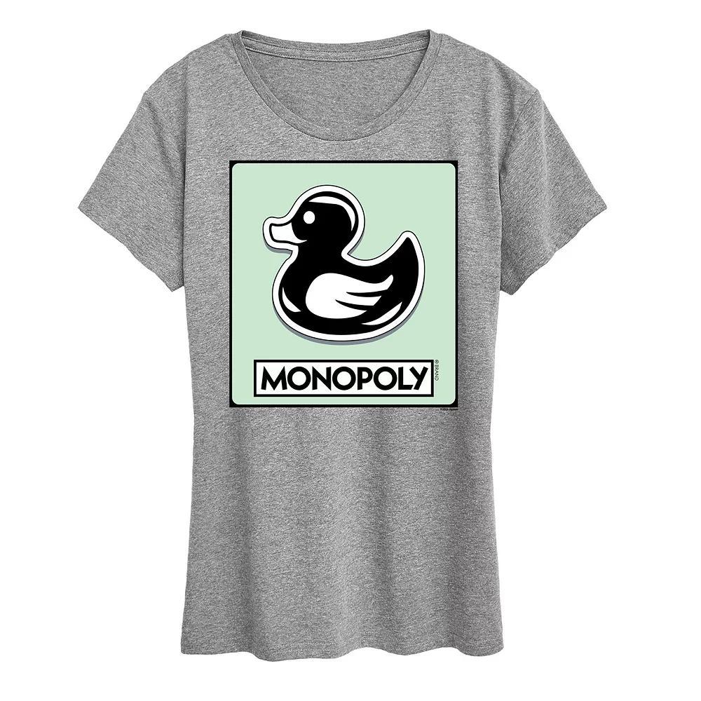 Womens Monopoly Duck Token Graphic Tee by Hasbro Grey Gray Product Image