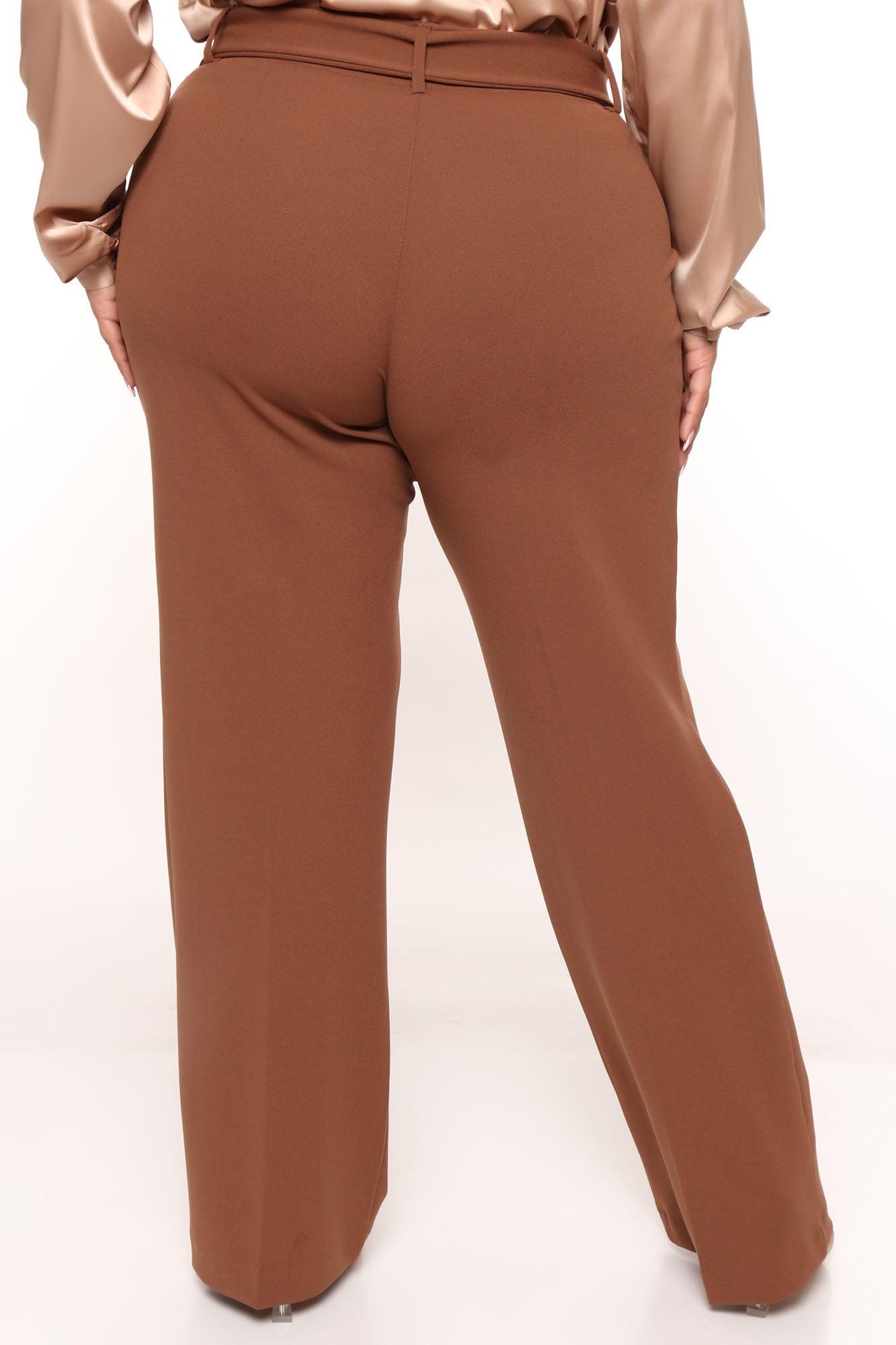 Celine Belted Wide Leg Pant - Brown Product Image