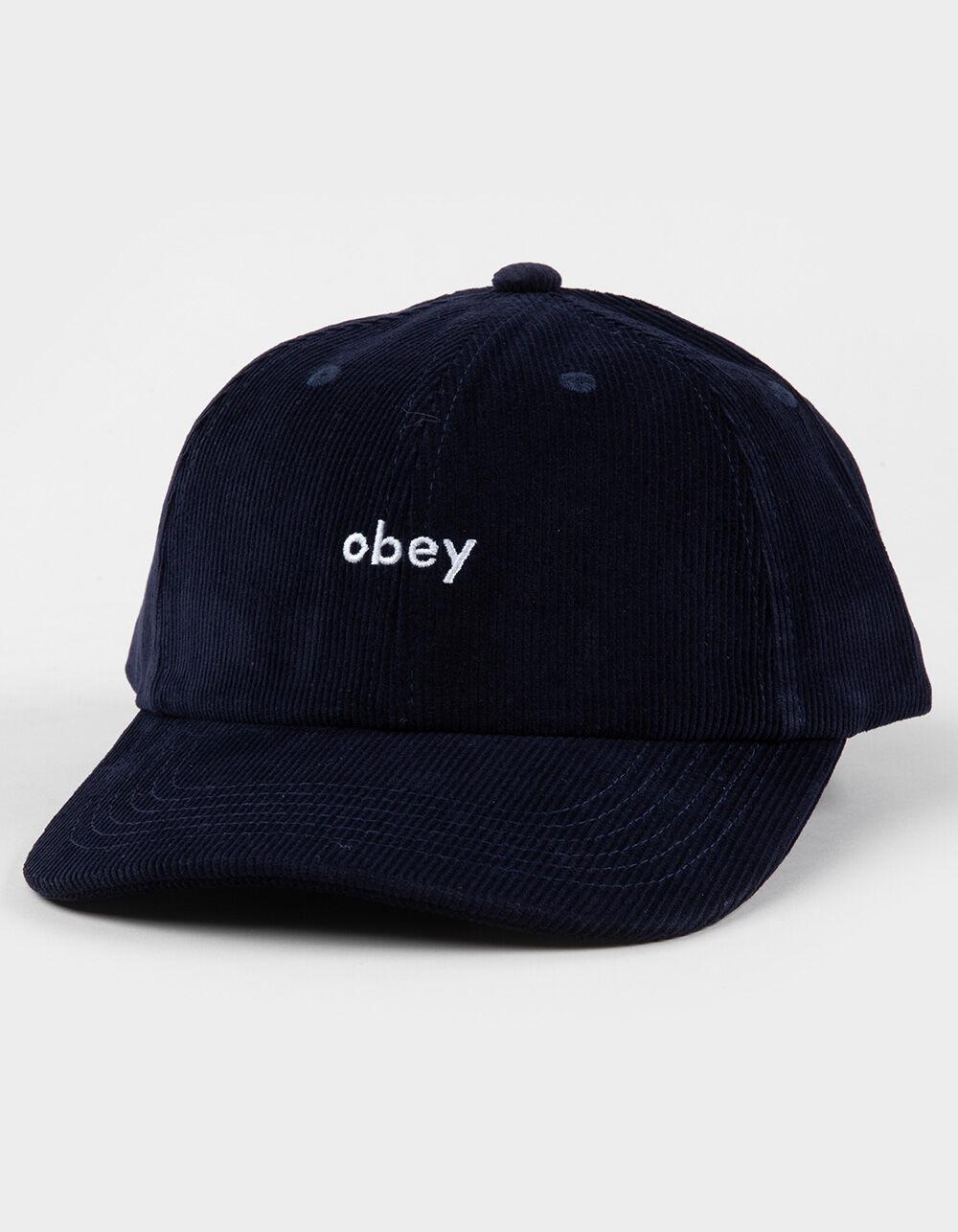 OBEY Lowercase 6 Panel Corduroy Strapback Hat - BROWN Product Image