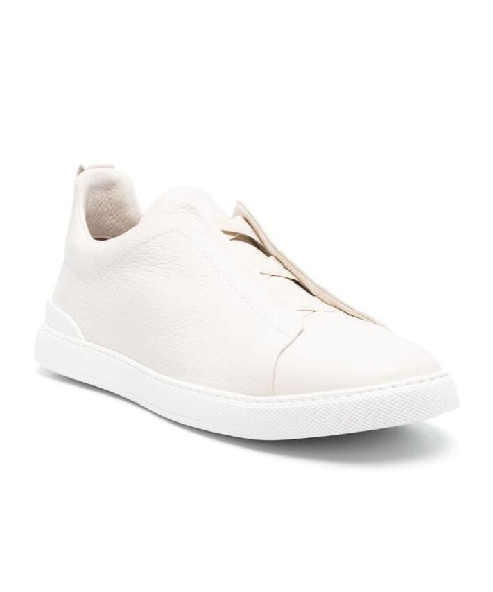 ZEGNA Triple Stitch Low-top Sneakers In Off White Product Image