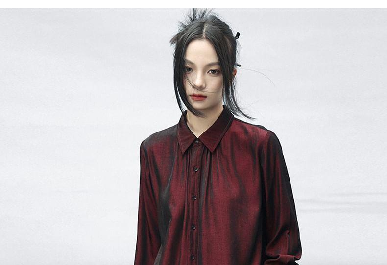 Long-Sleeve Plain Shirt Product Image