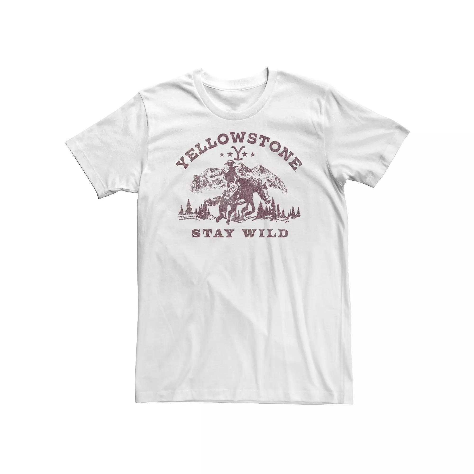 Big & Tall Yellow Stone Stay Wild Tee, Men's, Size: XL Tall, White Product Image