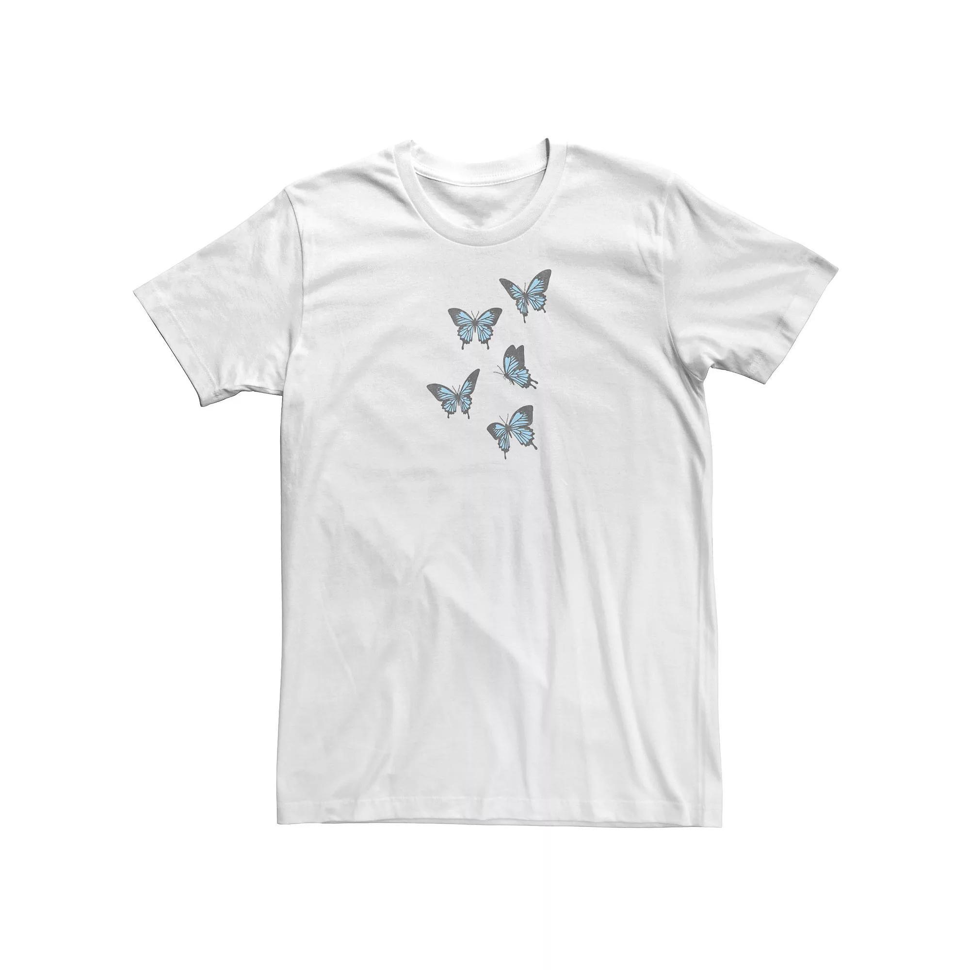 Big & Tall Fifth Sun Blue Butterflies Portraits Tee, Men's, Size: 4XL, White Product Image