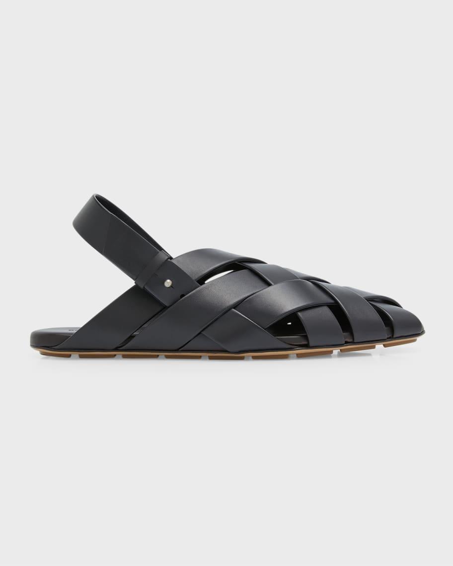 Mens Alfie Intreccio Leather Slippers Product Image