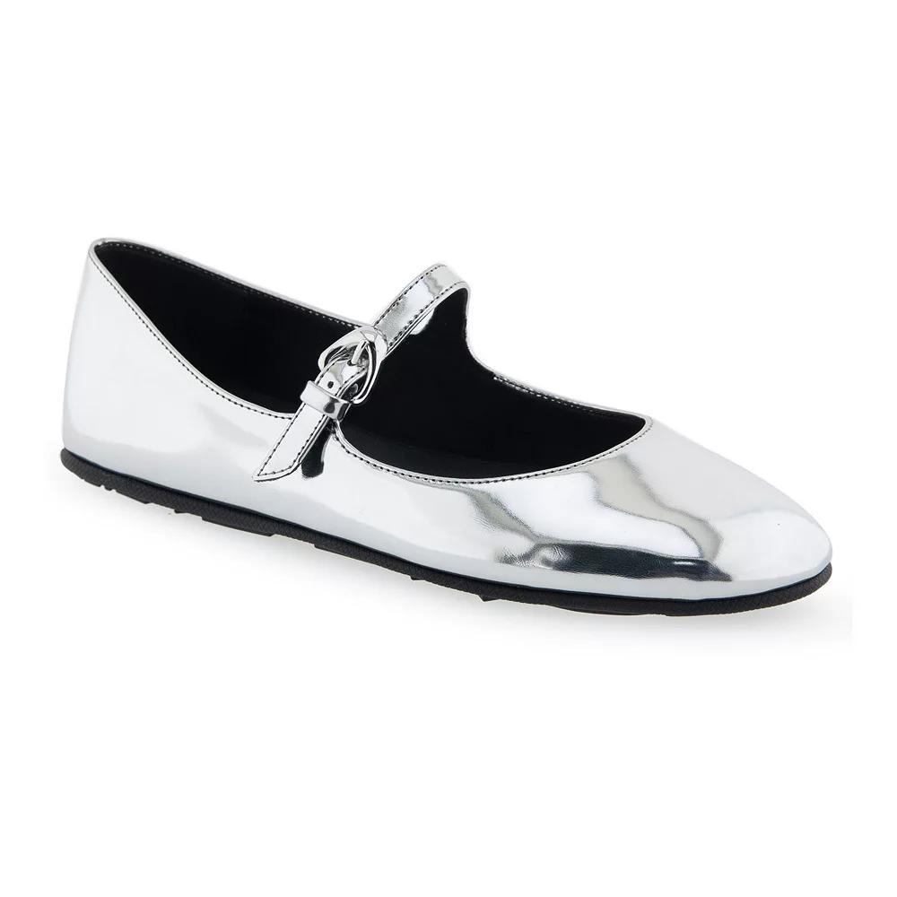 Aerosoles Perry Women's Mary Jane Flats, Size: 8, Silver Mirror Grey Product Image