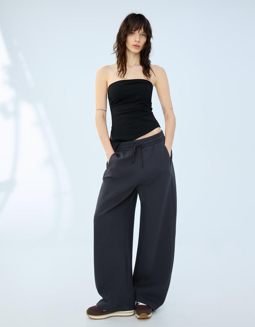 Sweatshirt material barrel pants Product Image