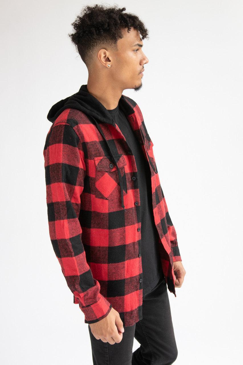 Hooded Flannel Shirt Product Image