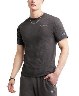 Mens Champion Classic Graphic T-Shirt, Left Chest Script Logo Granite Heather 2XL Product Image