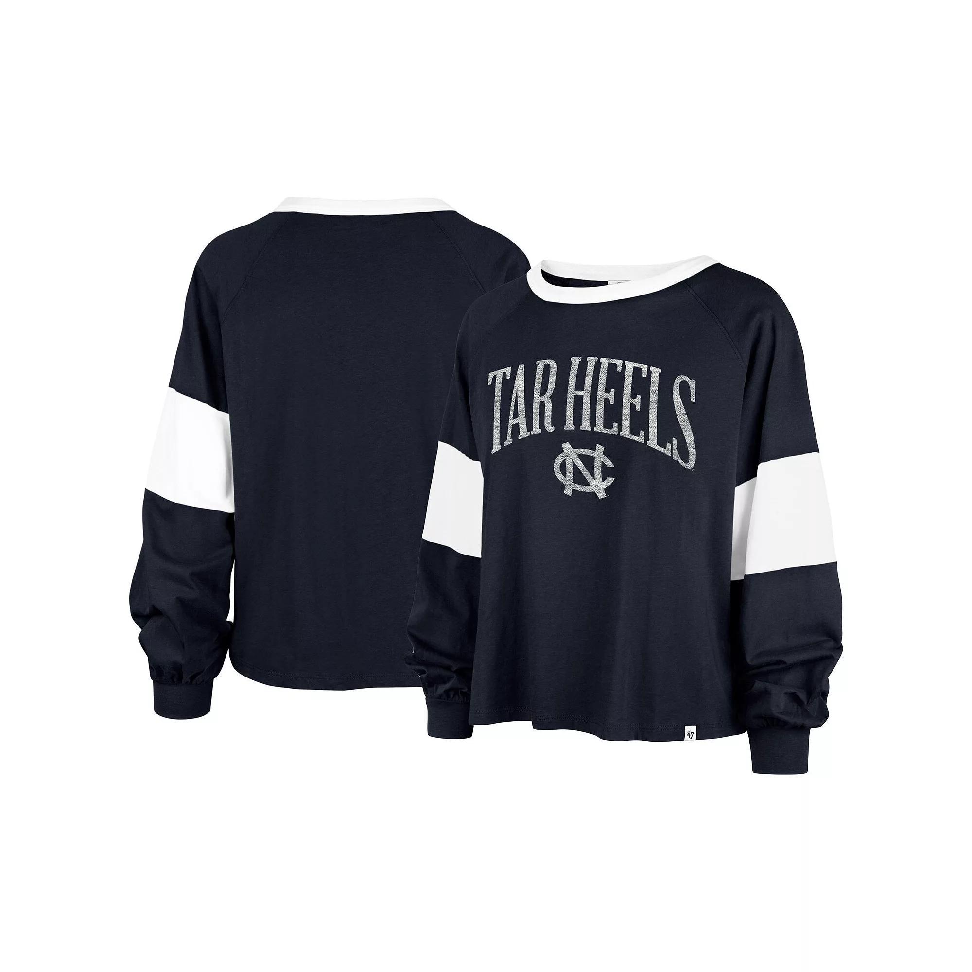 Women's '47  Navy Michigan Wolverines Upside Rhea Raglan Long Sleeve T-Shirt, Size: Small, Blue Product Image