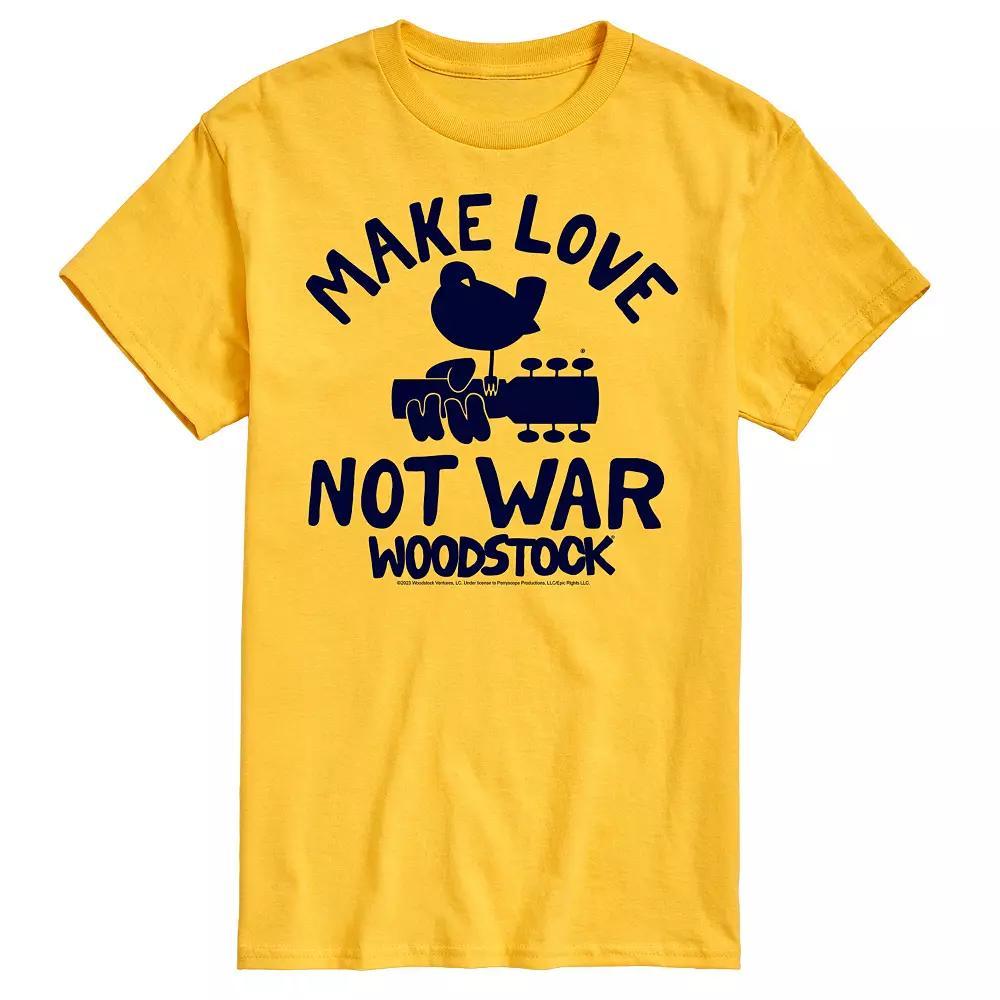 Mens Woodstock Make Love Not War Graphic Tee Product Image