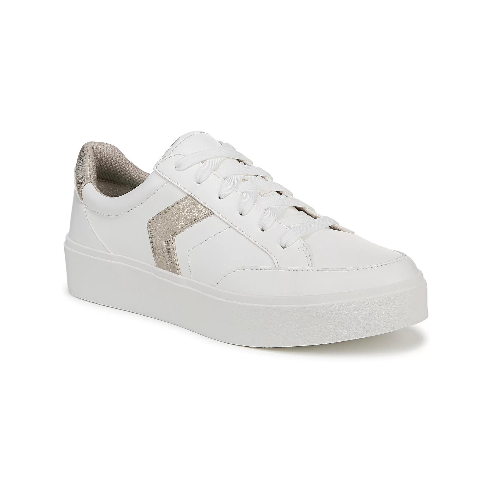 Dr. Scholl's Madison Lace Women's Sneakers, Size: 8 Wide, White Faux Leather Product Image