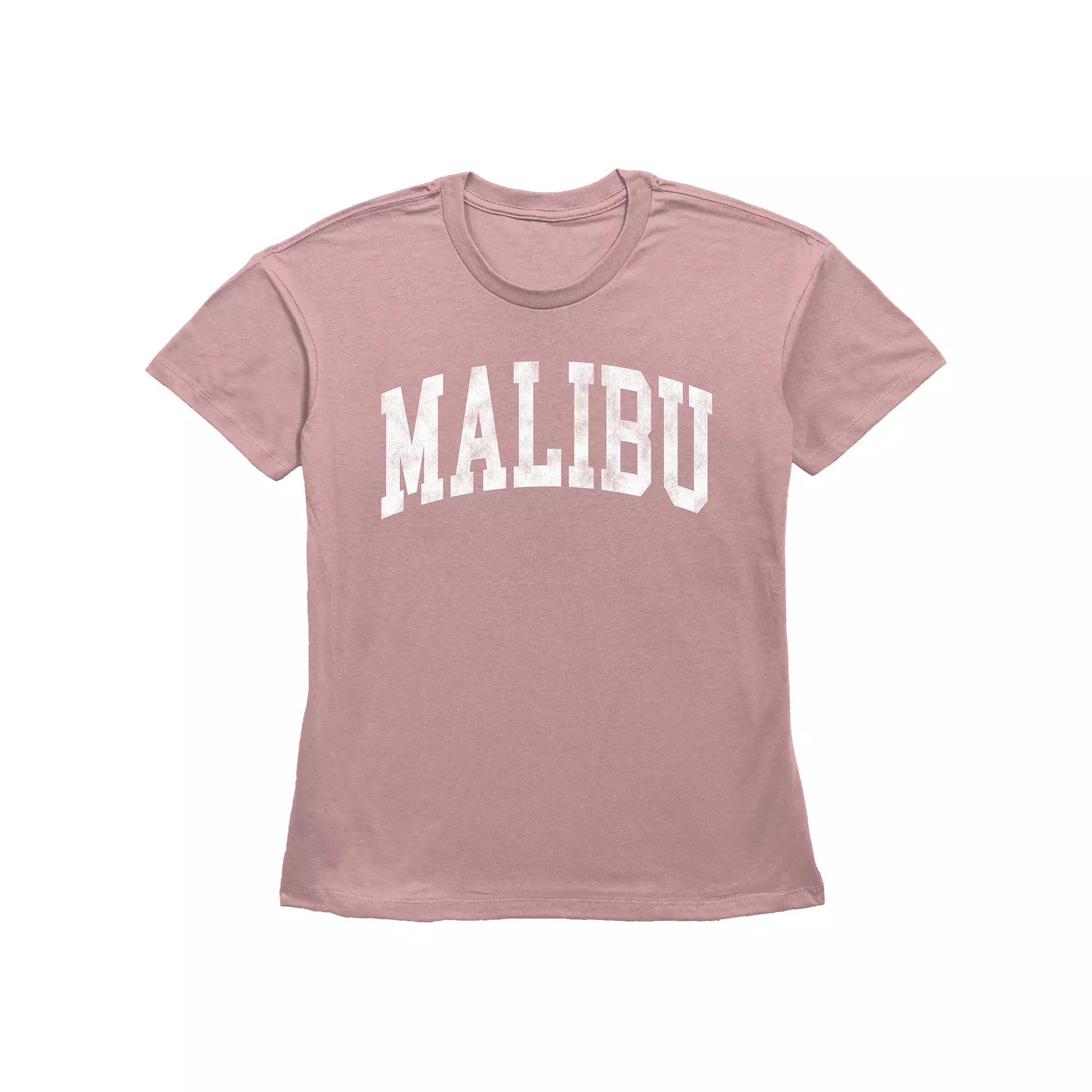 Women's Fifth Sun "Malibu" Distressed Collegiate Text Short Sleeve Graphic Tee, Girl's, Size: Medium, Desert Pink Product Image