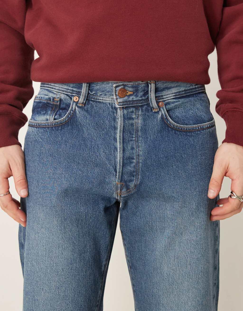 Selected Homme Scott Straight fit jeans in blue wash Product Image