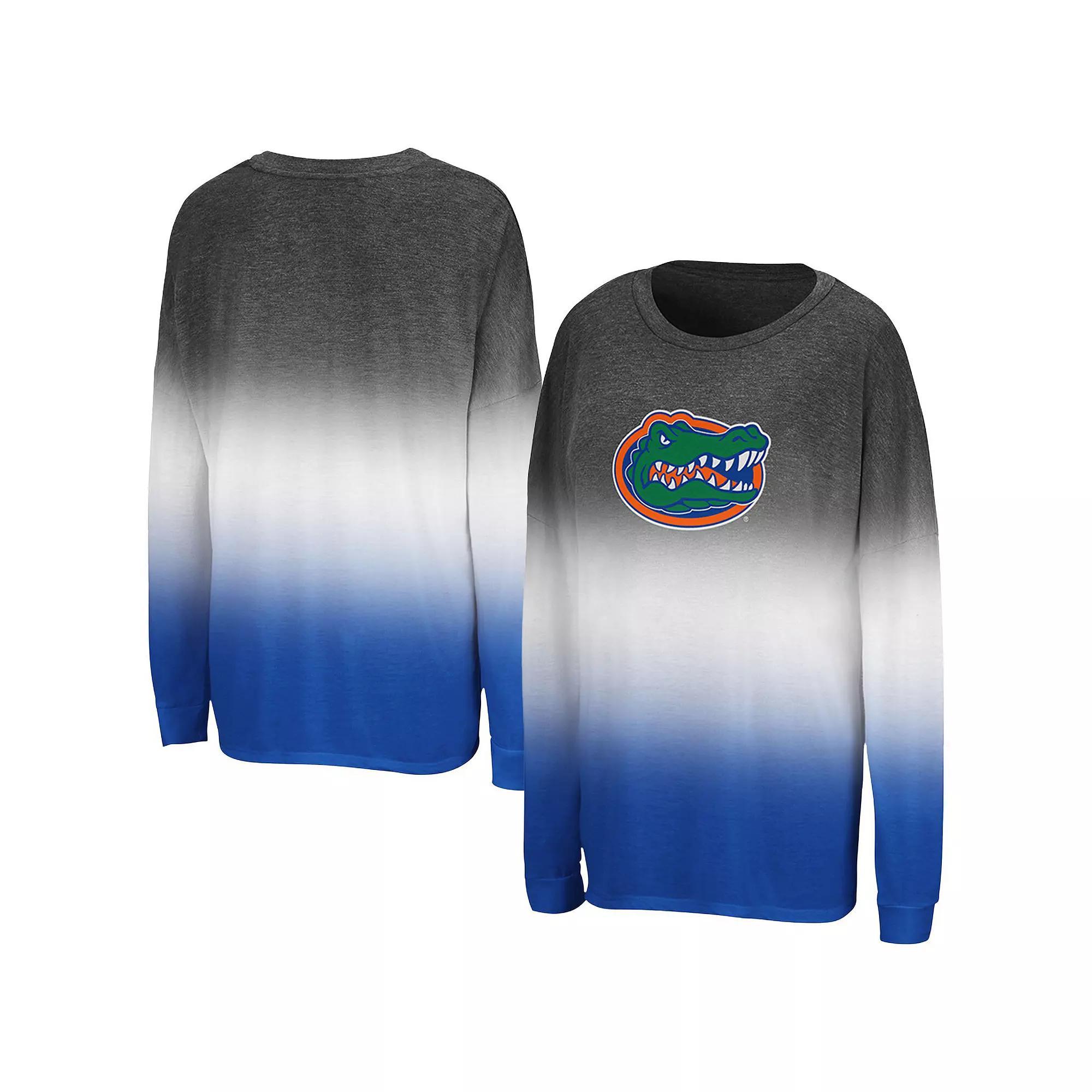 Women's Colosseum Heather Black Florida Gators Winkle Dip Dye Long Sleeve T-Shirt, Size: Small, Charco Product Image