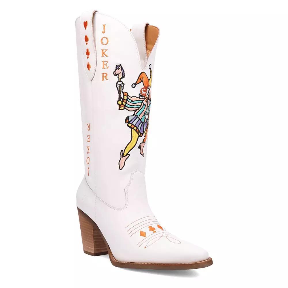 Dingo Joker Women's Leather Boots, Size: 7.5, White Product Image