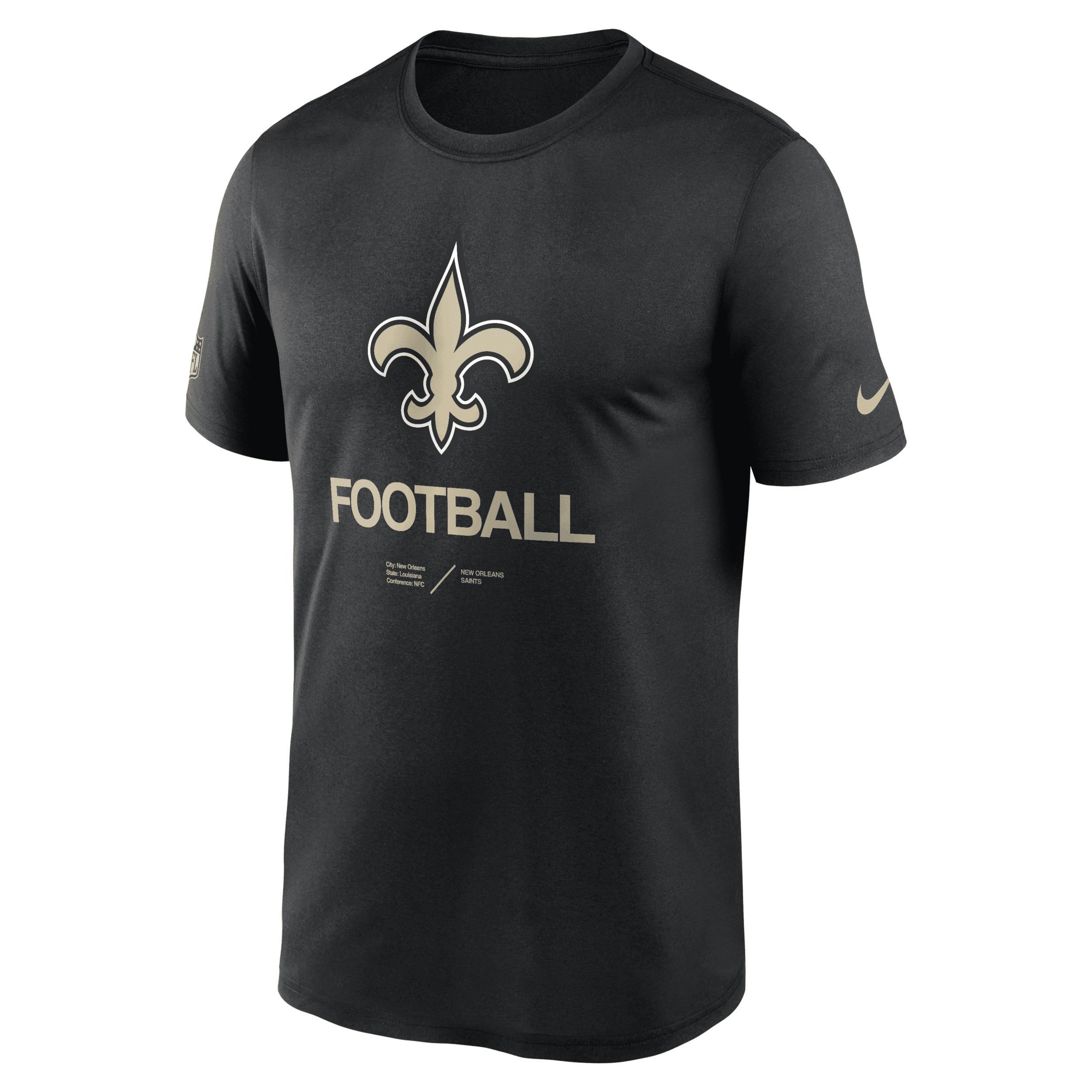 Mens Nike Black New Orleans Saints Infographic Performance T-shirt Product Image