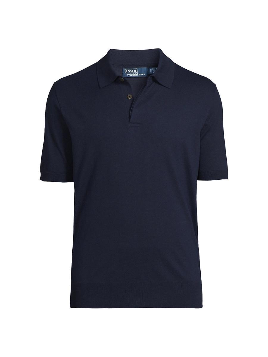 Mens Cotton Polo-Collar Sweater Product Image
