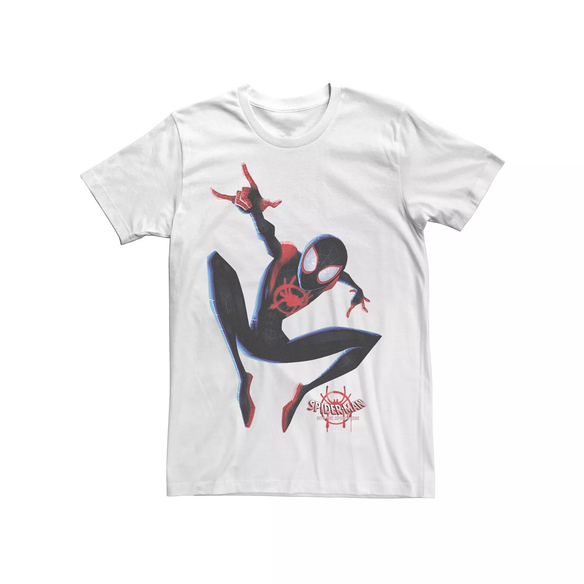 Men's Marvel Spider-Man Spiderverse Miles Morales Graphic Tee, Size: Medium, White Product Image