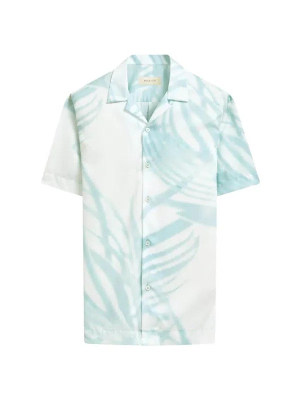 BUGATCHI Jackson Abstract Print Camp Shirt In Seafoam Product Image