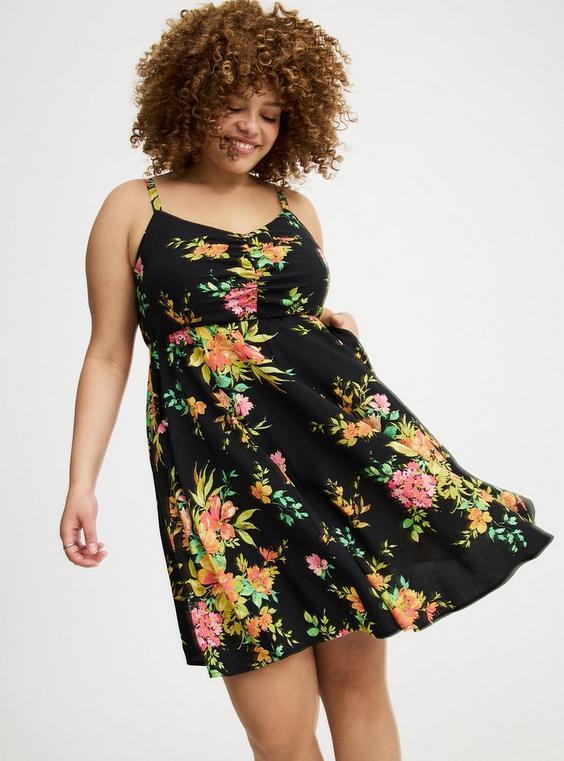 Challis Skater Mini Dress Product Image