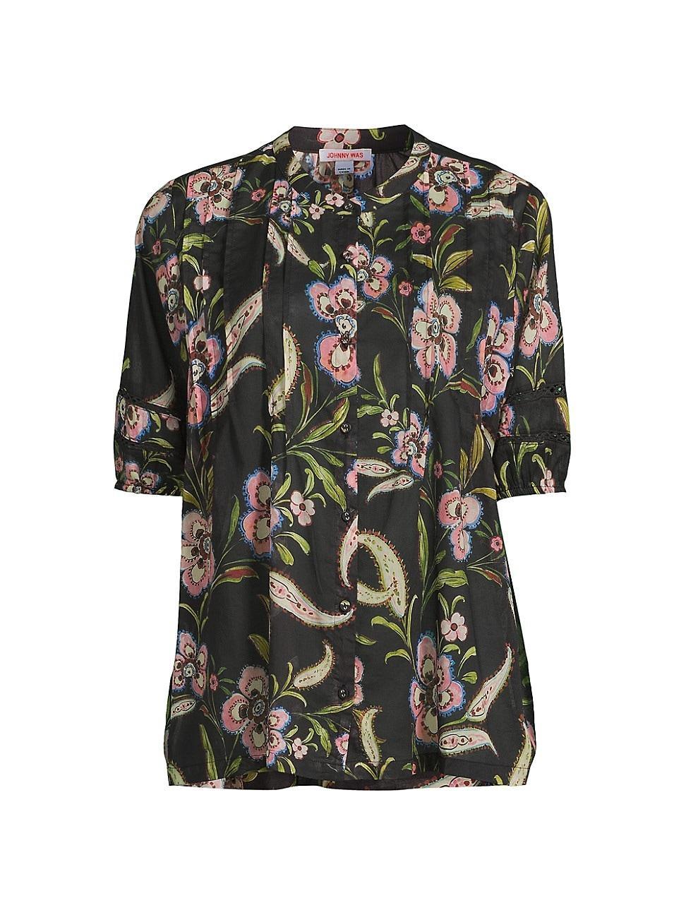 Womens Libbi Pleated Floral Blouse Product Image