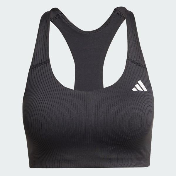 adidas Powerimpact Rib Medium Support Training Bra Black S C-D Womens Product Image
