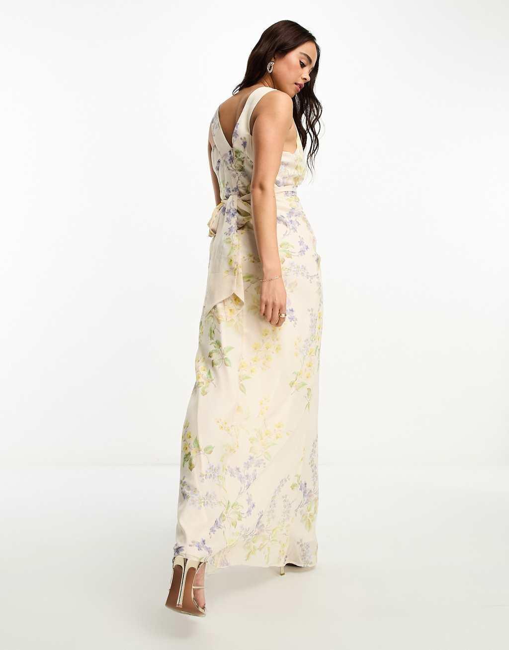 Hope & Ivy Bridesmaid tie back maxi dress Product Image