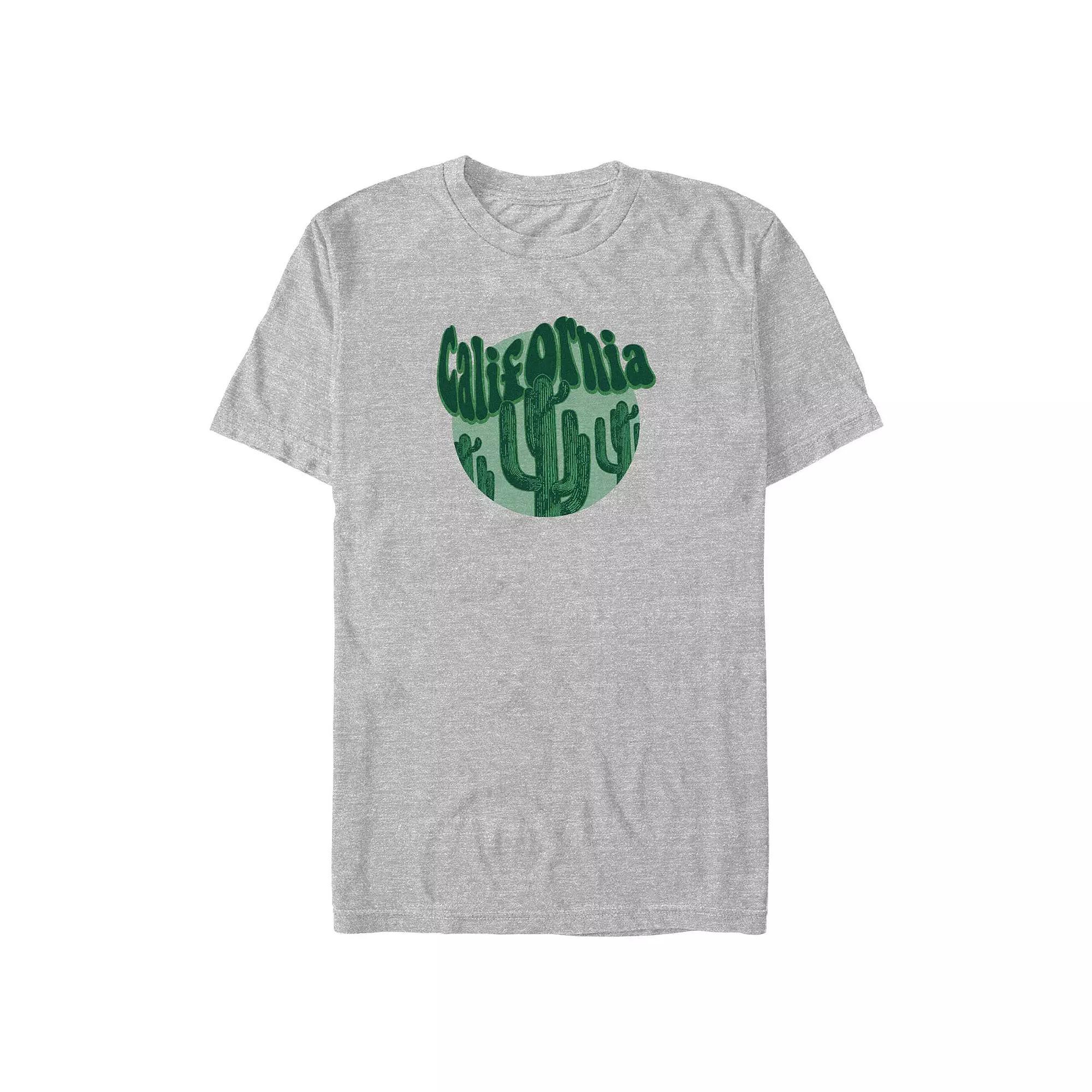 Big & Tall California Cactuses Graphic Tee, Men's, Size: XXL Tall, Athletic Grey Product Image