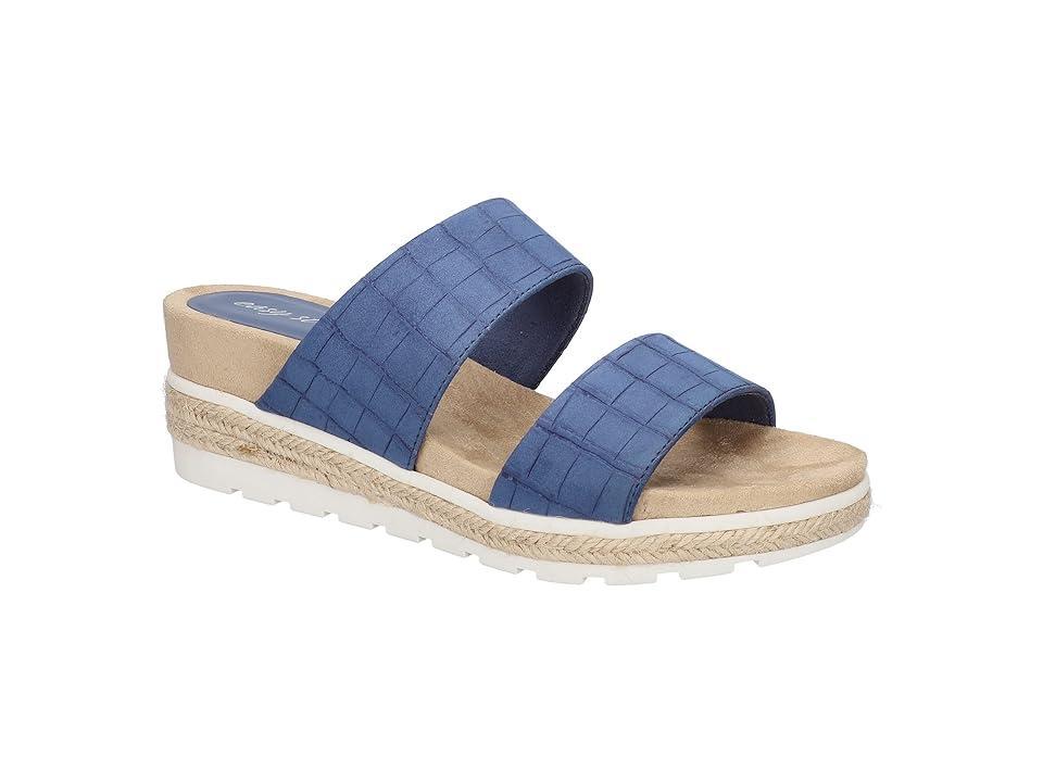 Easy Street Maryann Womens Wedge Sandals Blue Croco Product Image