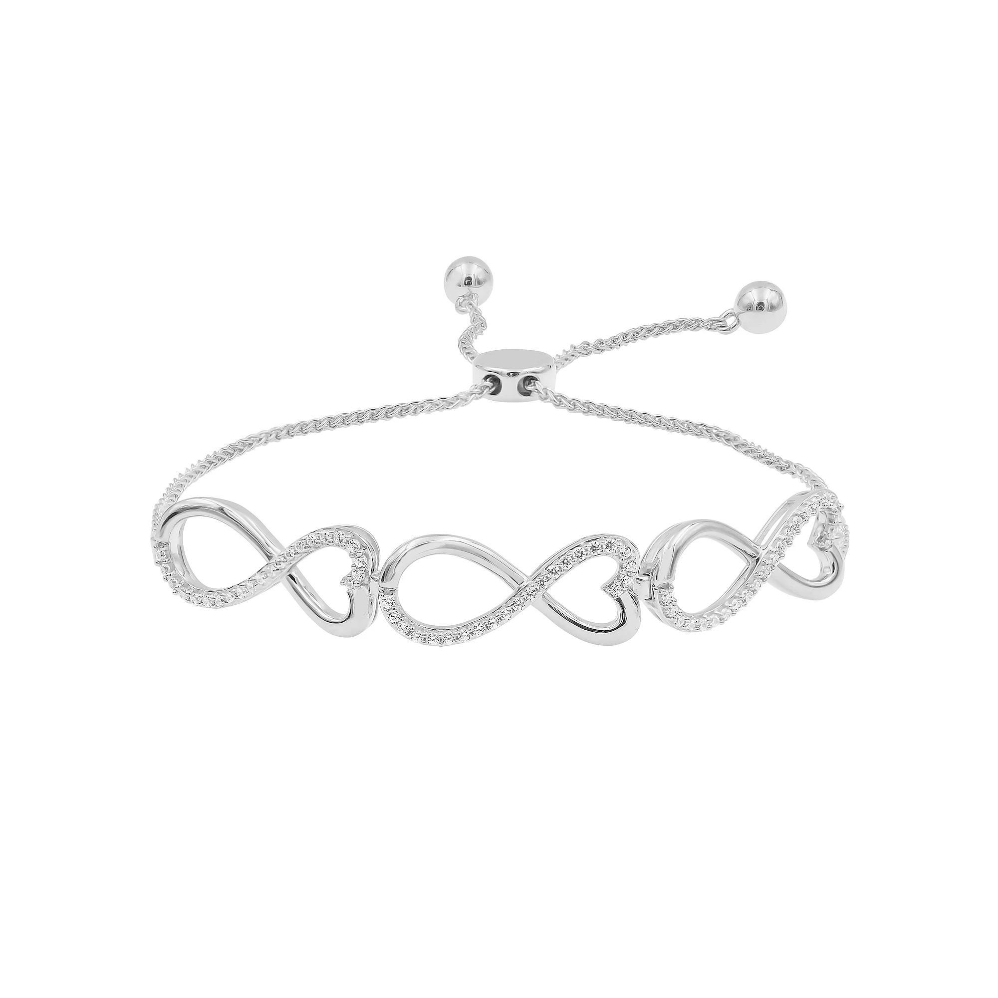 Sterling Silver 1/3 Carat T.W. Diamond Adjustable Bracelet, Women's, Sterlng Silver Product Image