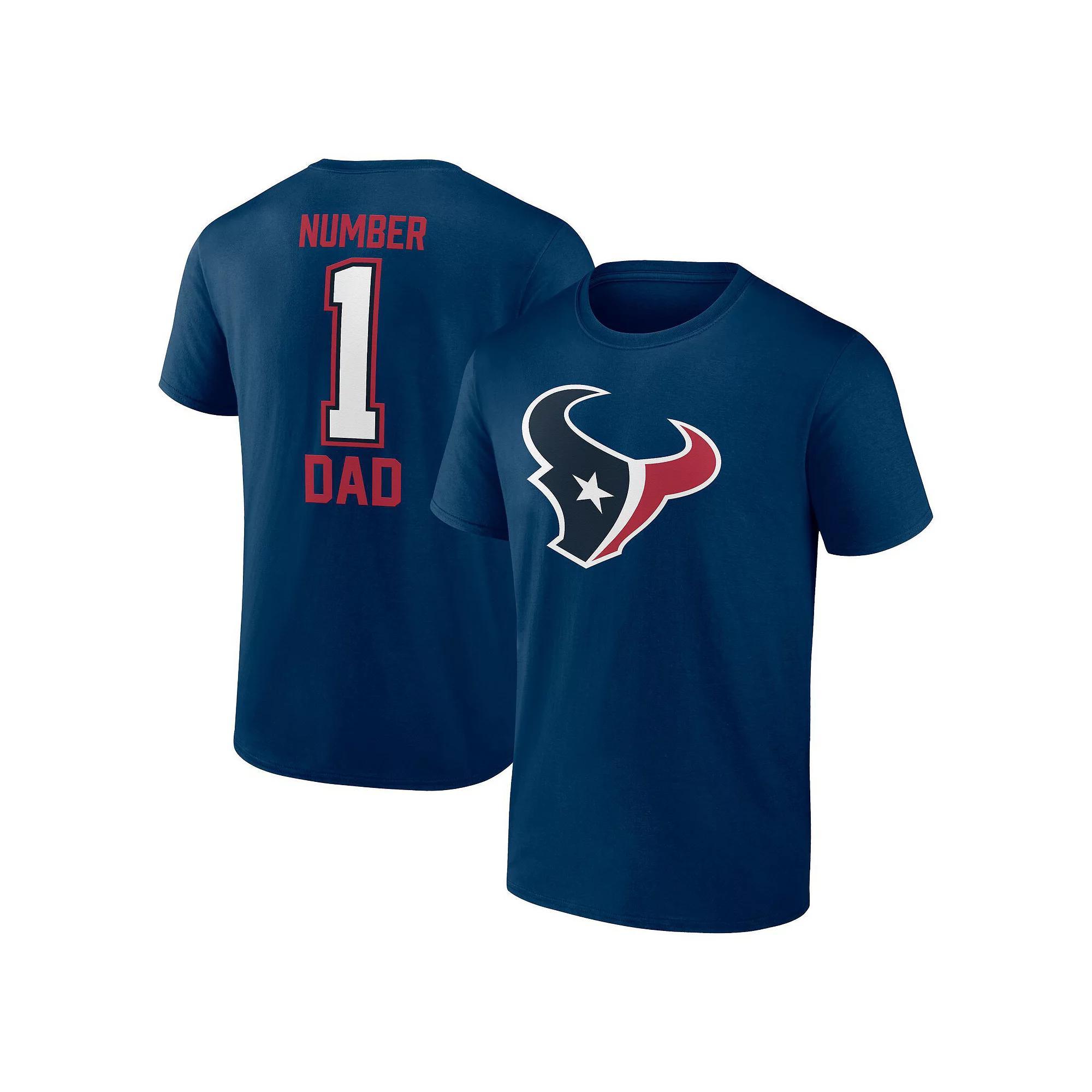 Men's Fanatics Branded Navy Houston Texans Father's Day T-Shirt, Size: Small, Blue Product Image