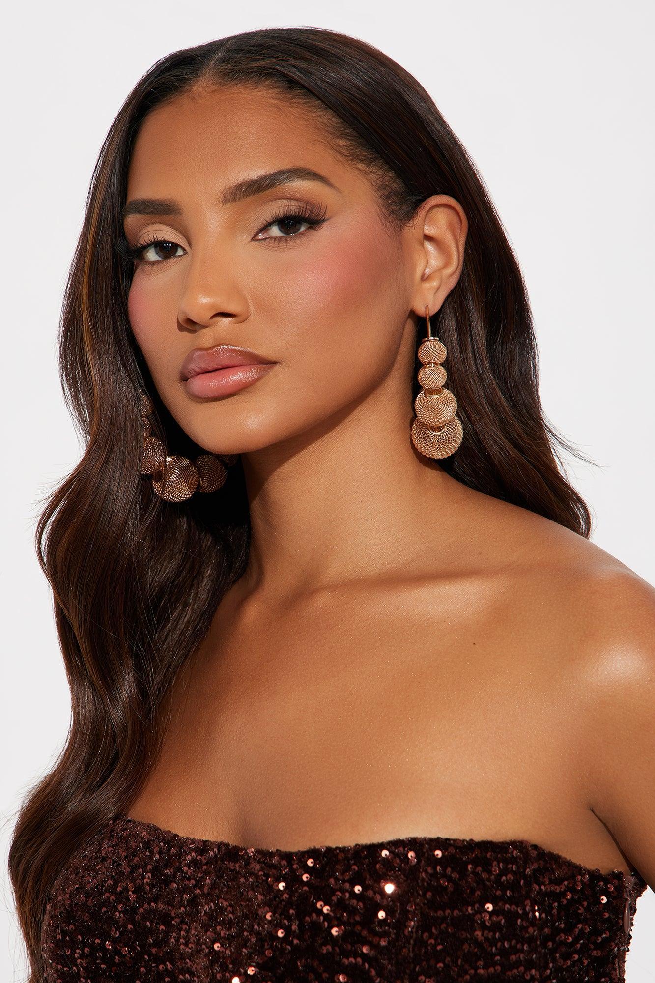 Just Wanna Party Hoop Earrings - Gold Product Image