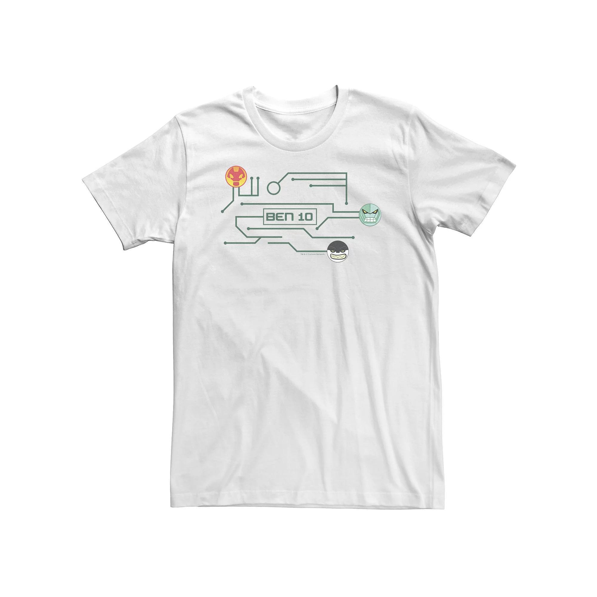 Big & Tall Cartoon Network Ben 10 Alien Links Tee, Men's, Size: 4XL, White Product Image
