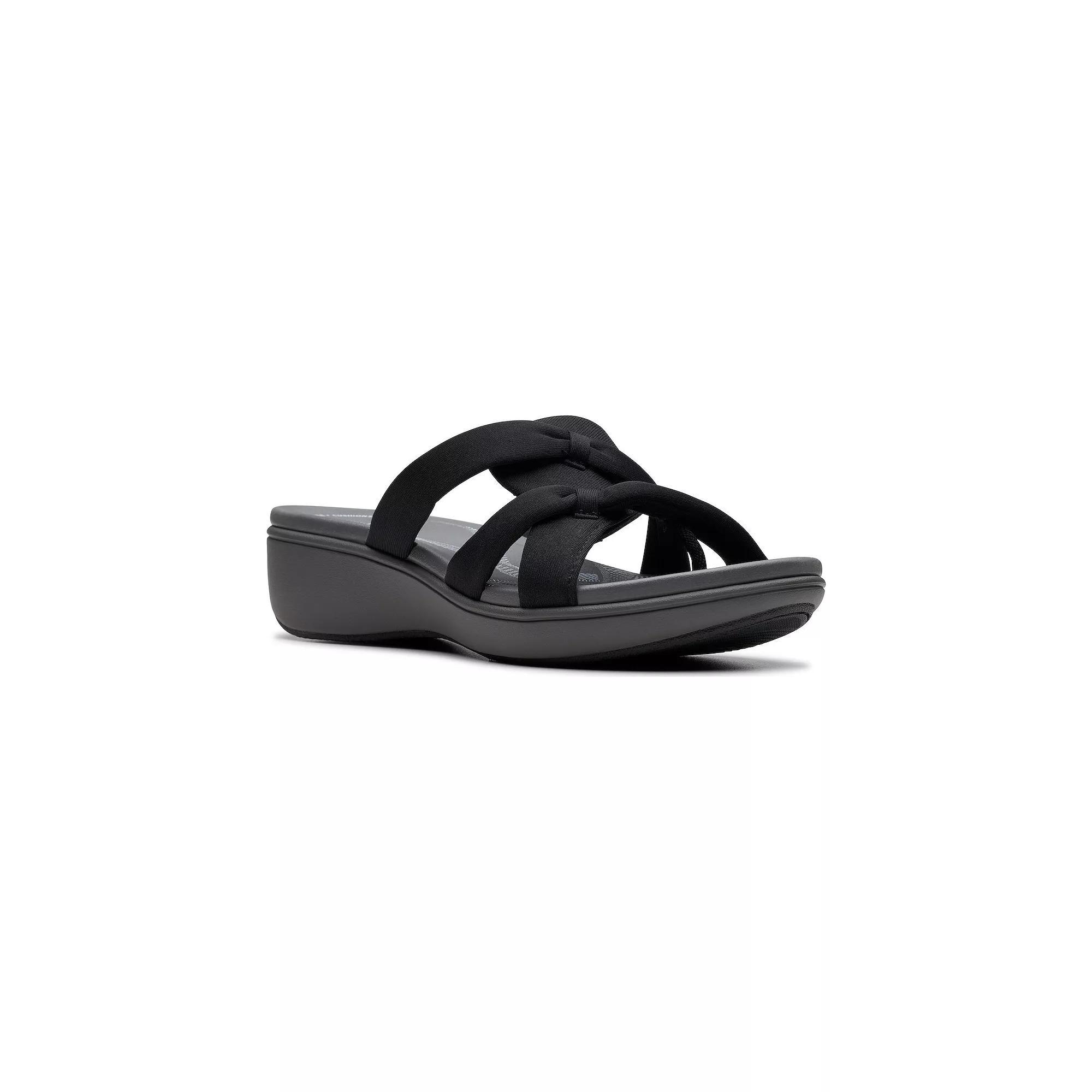 Clarks® BreezeRae Cam Women's Slide Sandals, Size: 7 Medium, Black Product Image