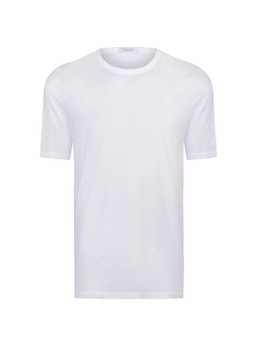 Mens Solid Cotton Crewneck T-Shirt Product Image