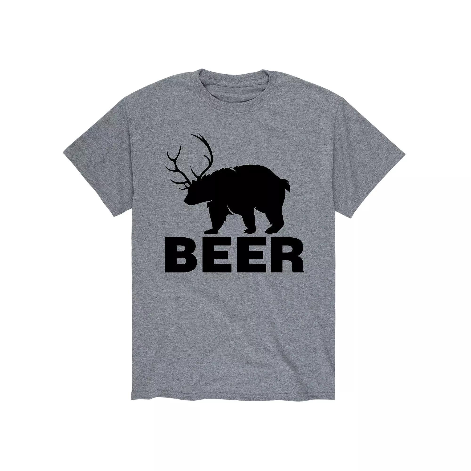 Men's Hunting Beer Bear Tee, Size: XXL, Gray Product Image