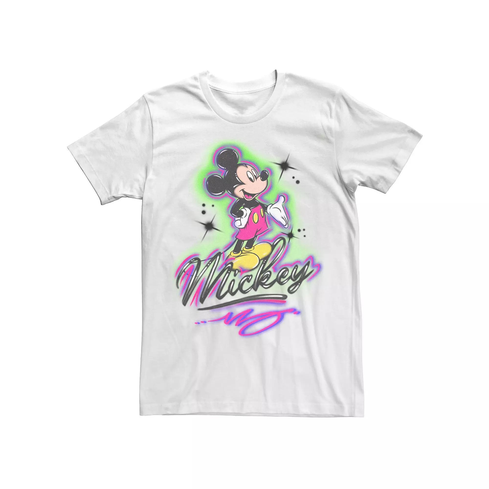 Disney's Mickey & Friends Mickey Mouse Airbrush Portrait Men's Tee, Size: Small, White Product Image