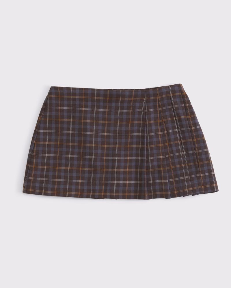 Mid Rise Pleated Wrap Mini Skort Product Image