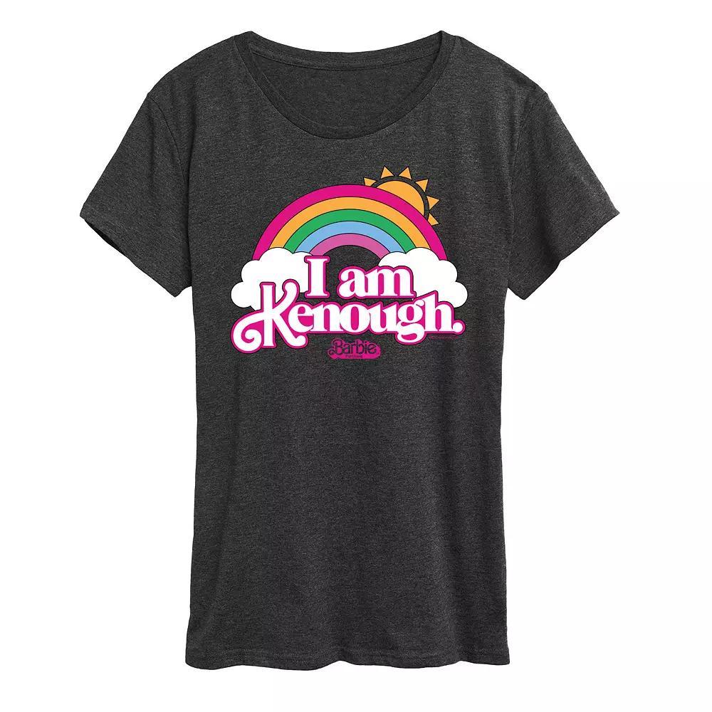Womens Barbie The Movie Kenough Rainbow Graphic Tee, Girls Grey Royal Blue Product Image