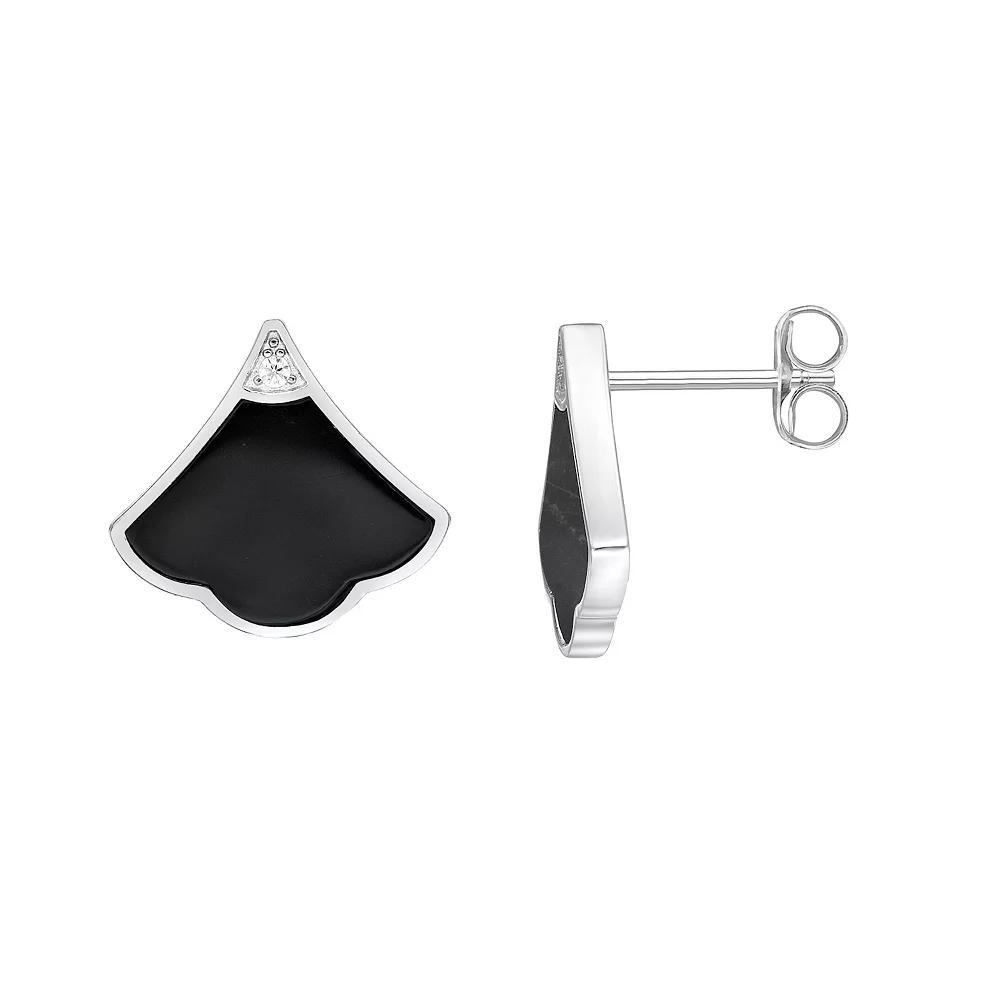 Gemminded Sterling Silver Black Onyx Stud Earrings, Women's Product Image