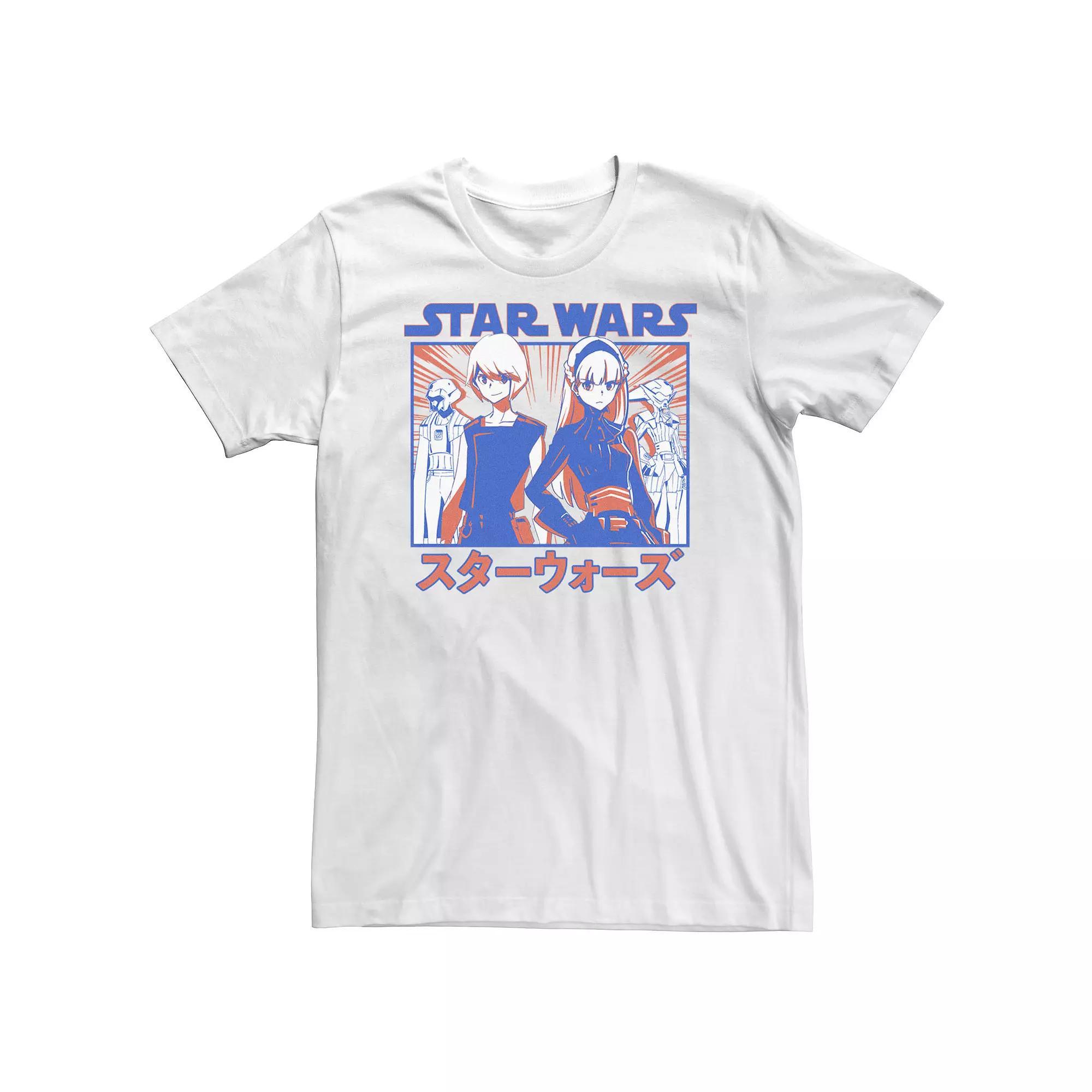 Big & Tall Star Wars: Visions Anime Twins Tee, Men's, Size: 5XL, White Product Image