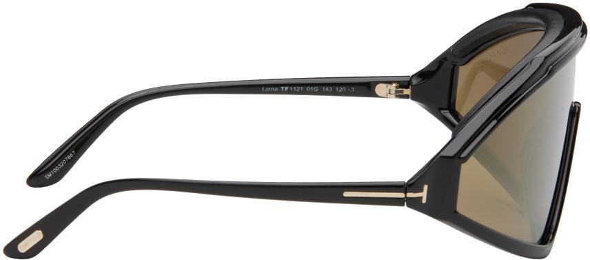 TOM FORD Black Lorna Sunglasses In Shiny Black Product Image