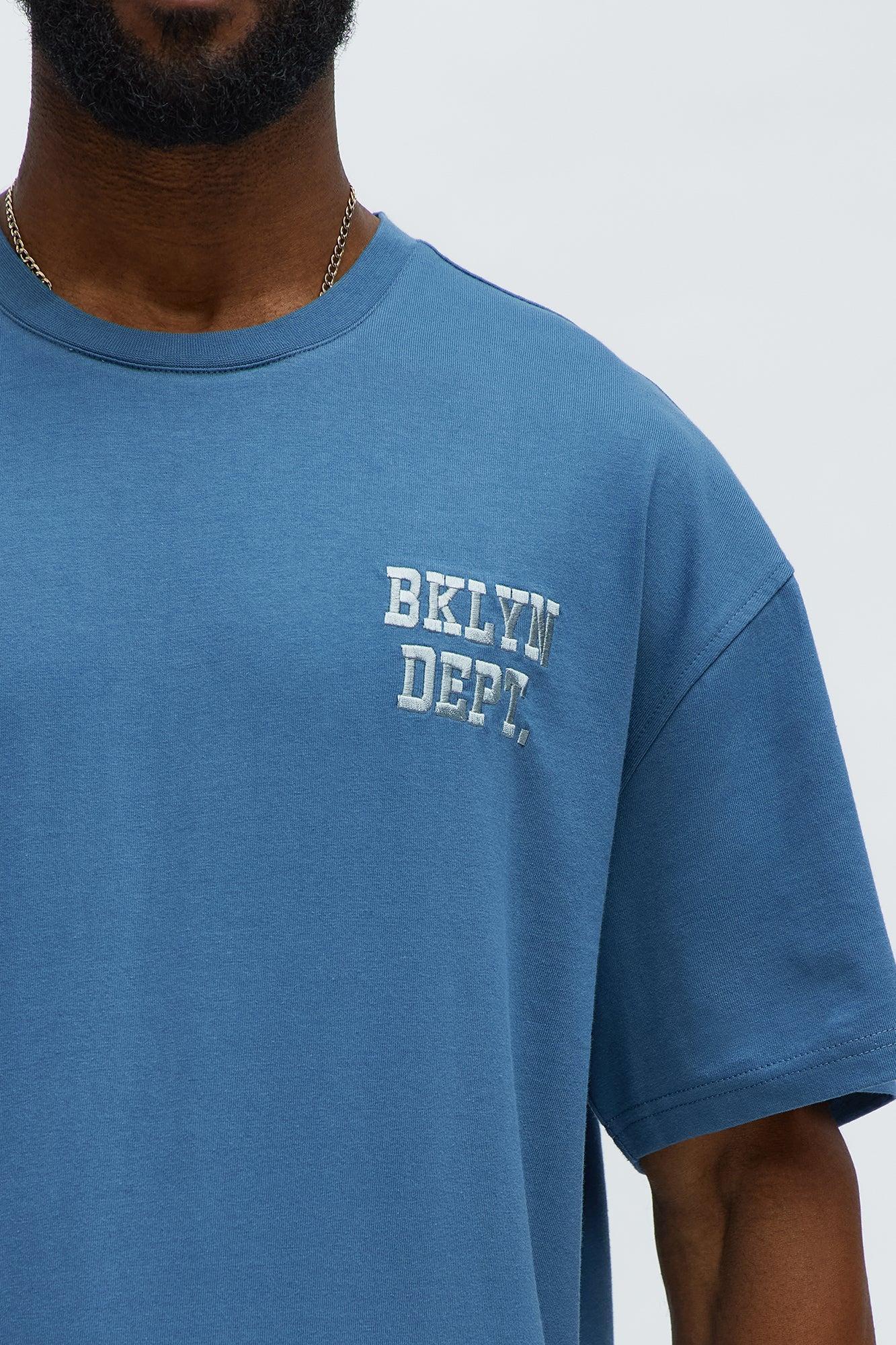Short Sleeve Blessed Puff Print Tee - Blue Product Image