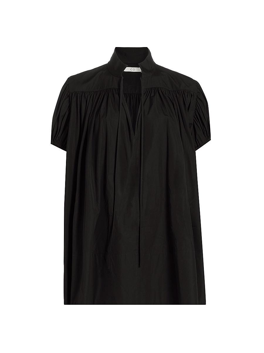 Womens Gathered Cotton Poplin Tunic Product Image
