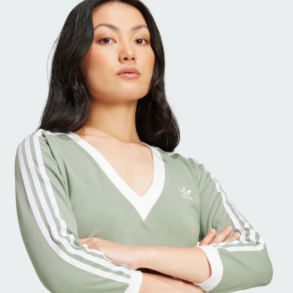 adidas Adicolor Classics 3-Stripes Maxi Dress Light Orchid 2XS Womens Product Image