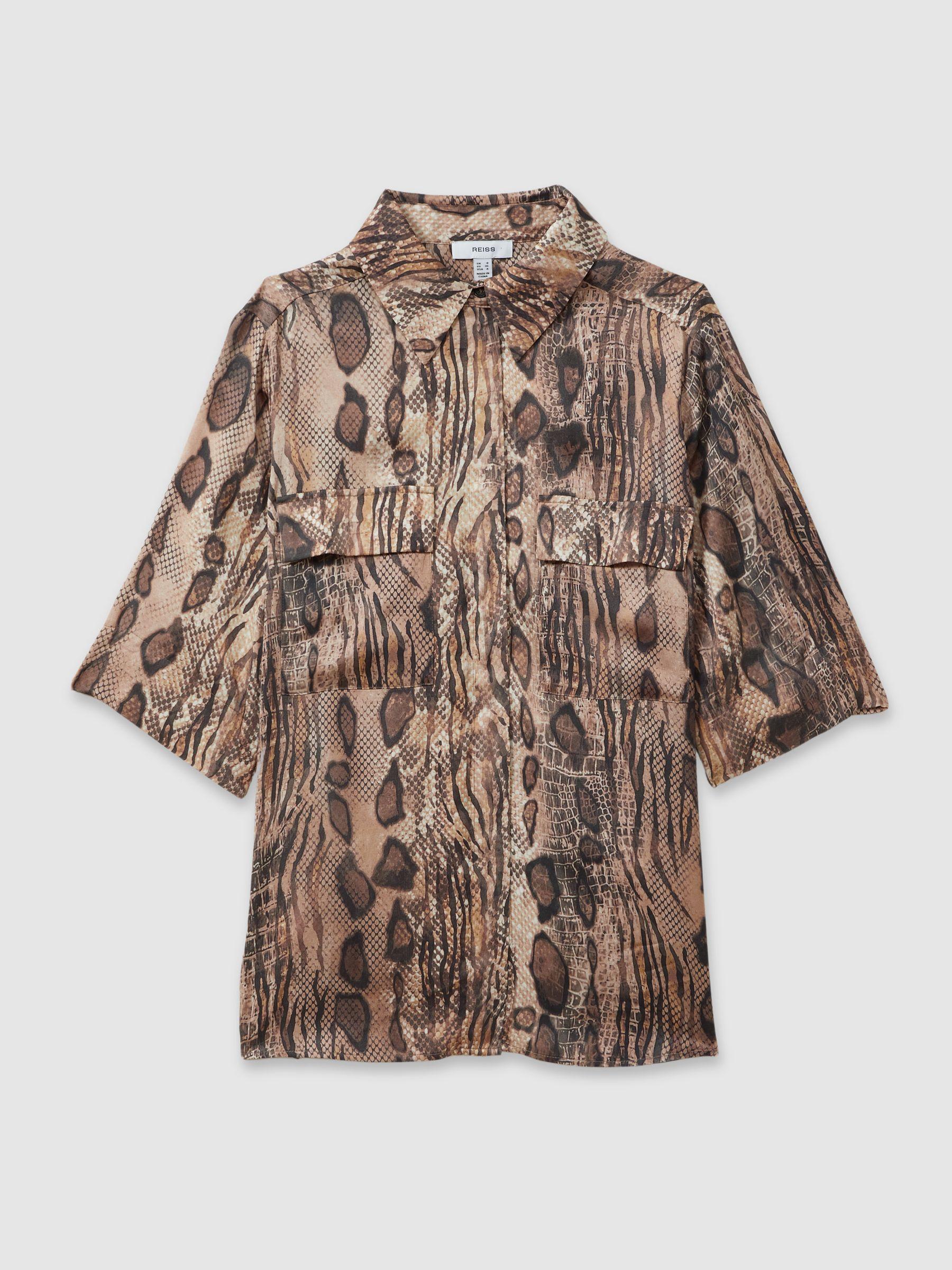 Maya Neutral Snake Print Shirt Product Image