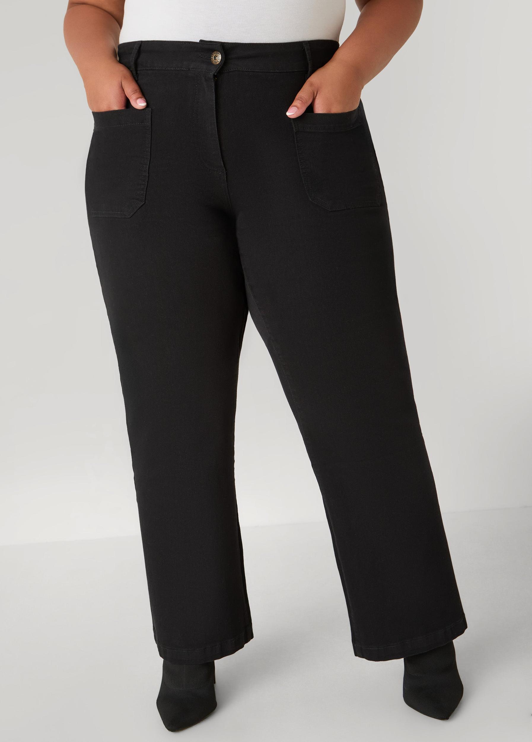 Flared Patch Pocket Jeans Product Image